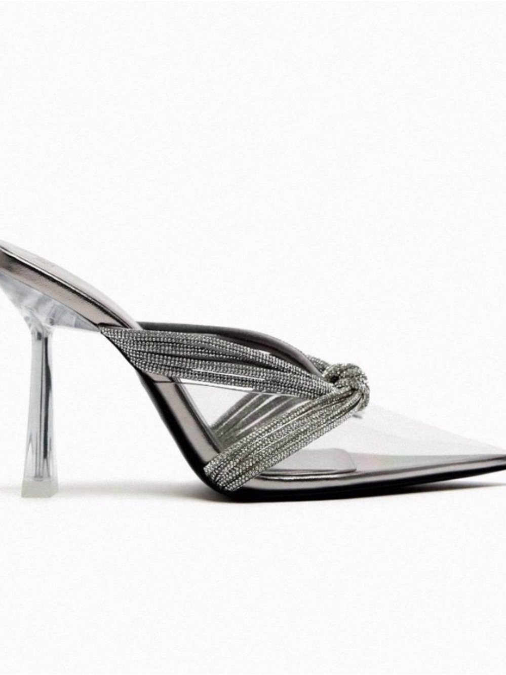 Zara Rhinestone Open Back Heels. Size 8. NEVER BEEN WORN! - Picture 3 of 8